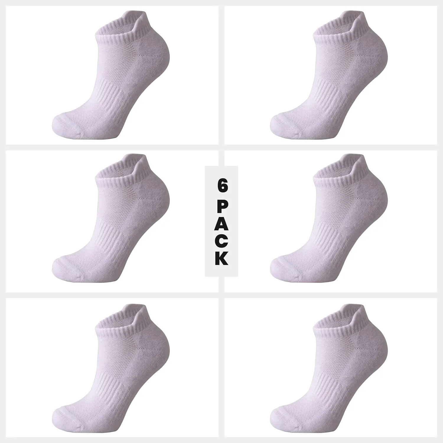 Bamboo Womens Ankle Socks, 6 Pack, Low Cut Socks for Women, Womens Running Socks, Christmas Gift for Women Socks Size 5-10