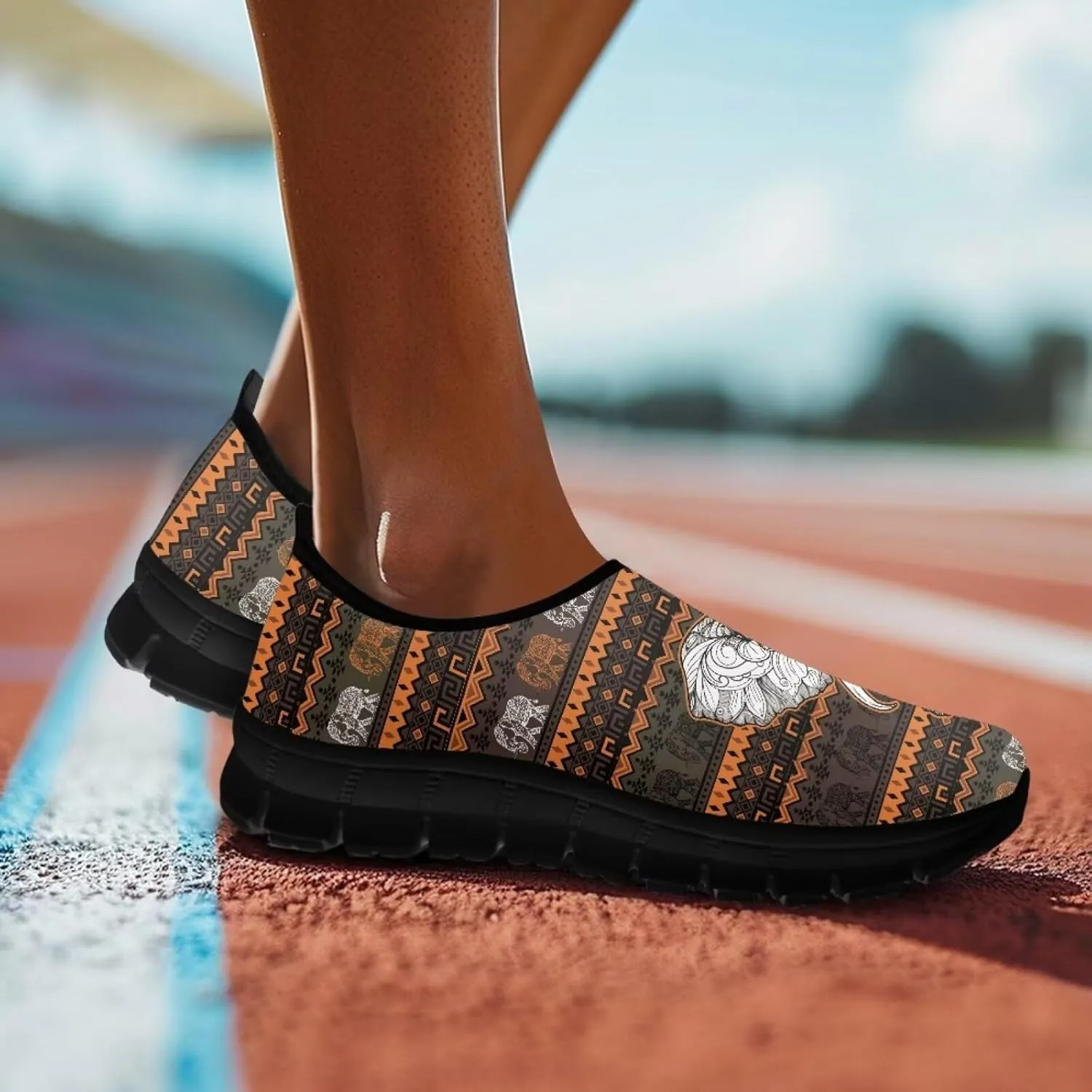 Binienty Aztec Slip on Shoes for Men Women Casual Hands Free Shoes No Laces Casual Loafers Travel Walking Footwear