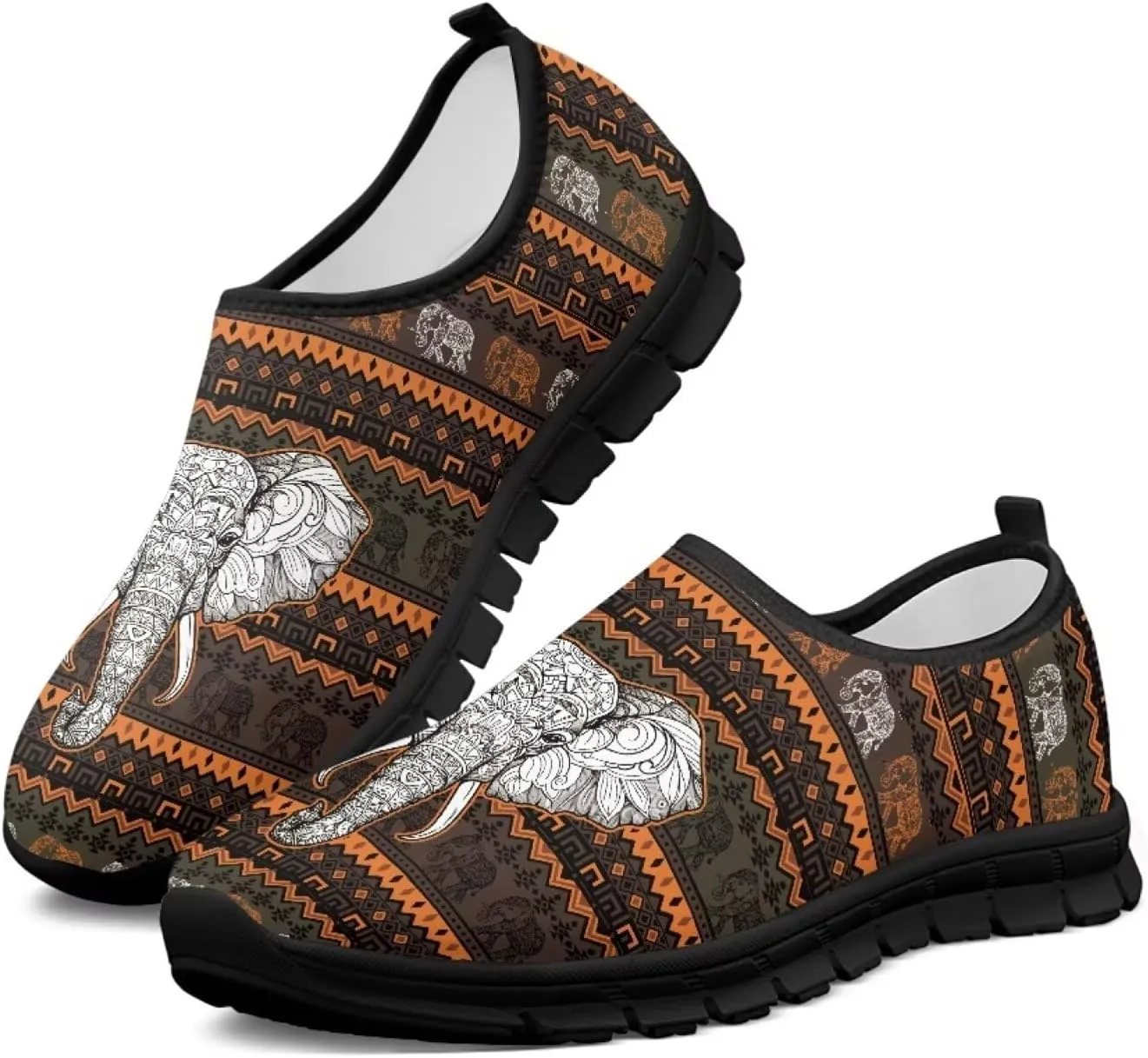 Binienty Aztec Slip on Shoes for Men Women Casual Hands Free Shoes No Laces Casual Loafers Travel Walking Footwear