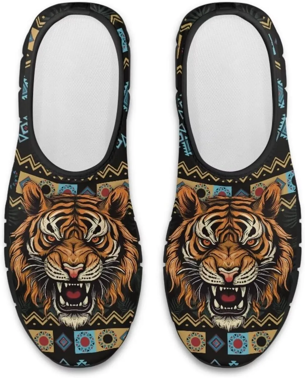 Binienty Aztec Slip on Shoes for Men Women Casual Hands Free Shoes No Laces Casual Loafers Travel Walking Footwear