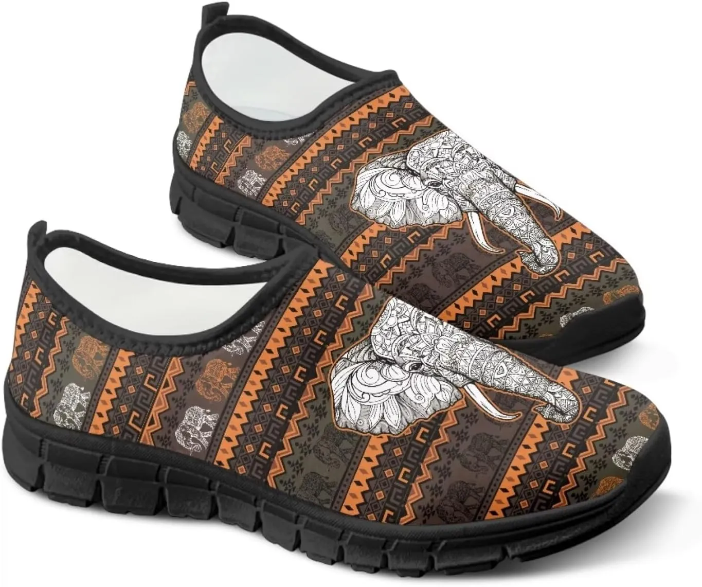 Binienty Aztec Slip on Shoes for Men Women Casual Hands Free Shoes No Laces Casual Loafers Travel Walking Footwear