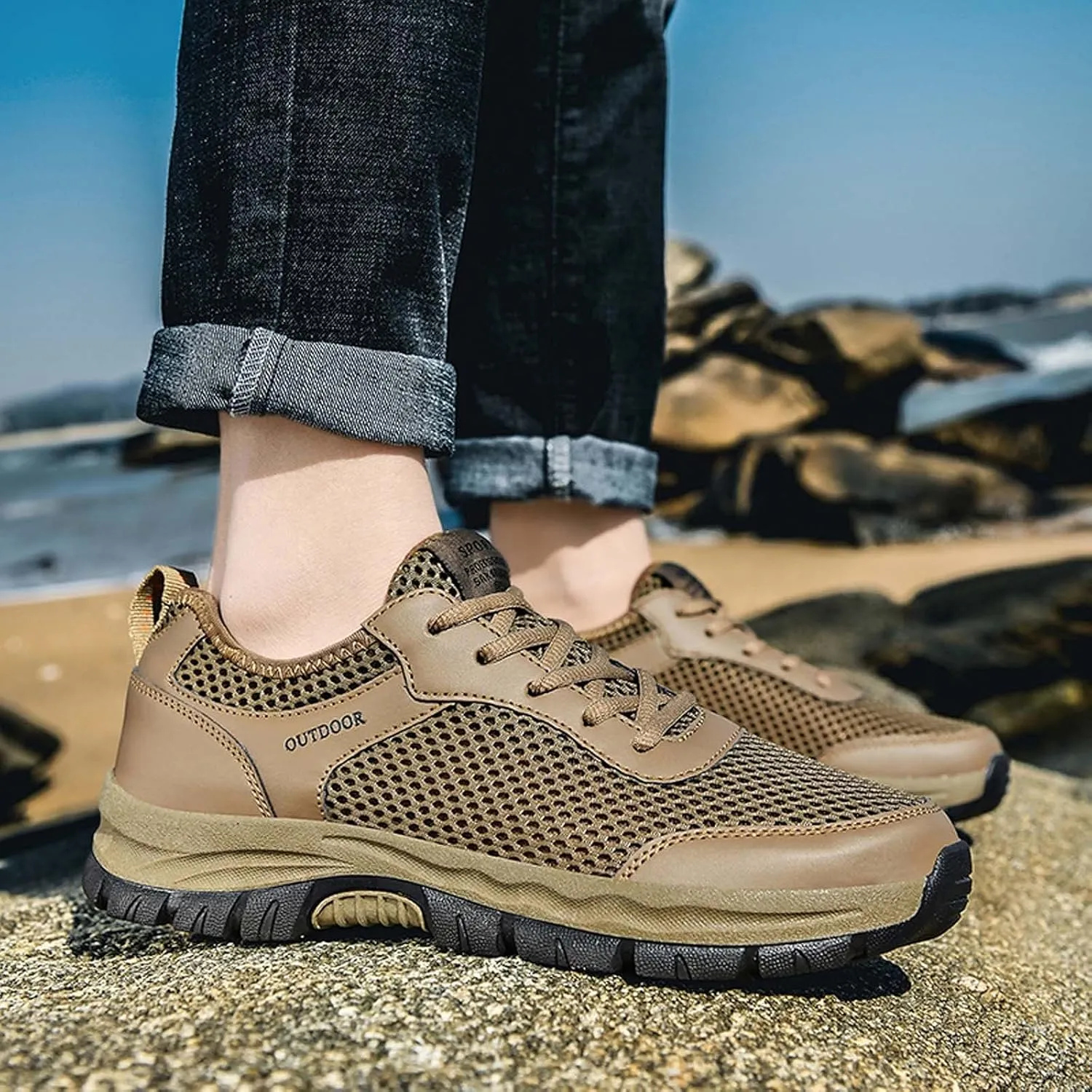 BORAMAX Black Sneakers Running Shoes for Men Shoes Shoes Casual Men's Hiking Shoes Trend Men's Lightweight Walking Shoes