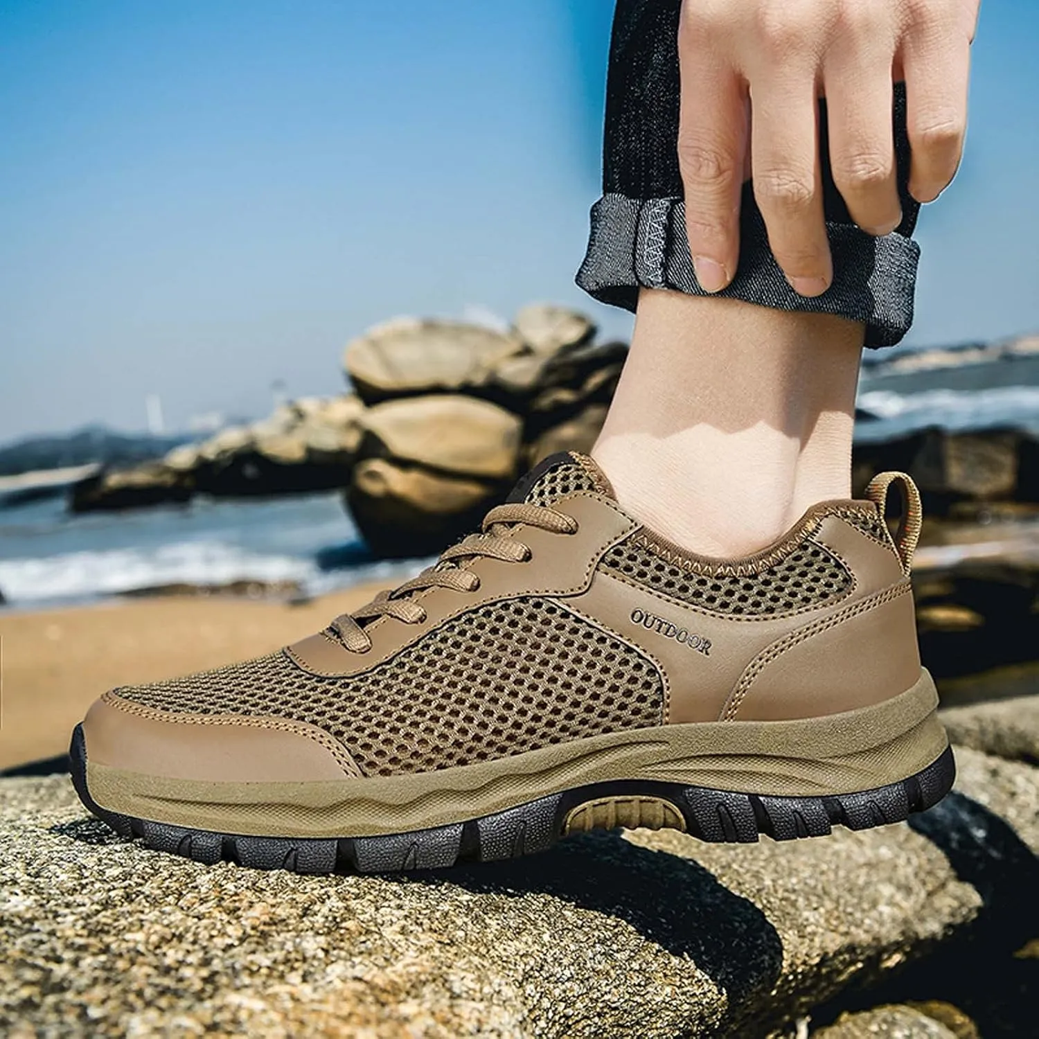 BORAMAX Black Sneakers Running Shoes for Men Shoes Shoes Casual Men's Hiking Shoes Trend Men's Lightweight Walking Shoes