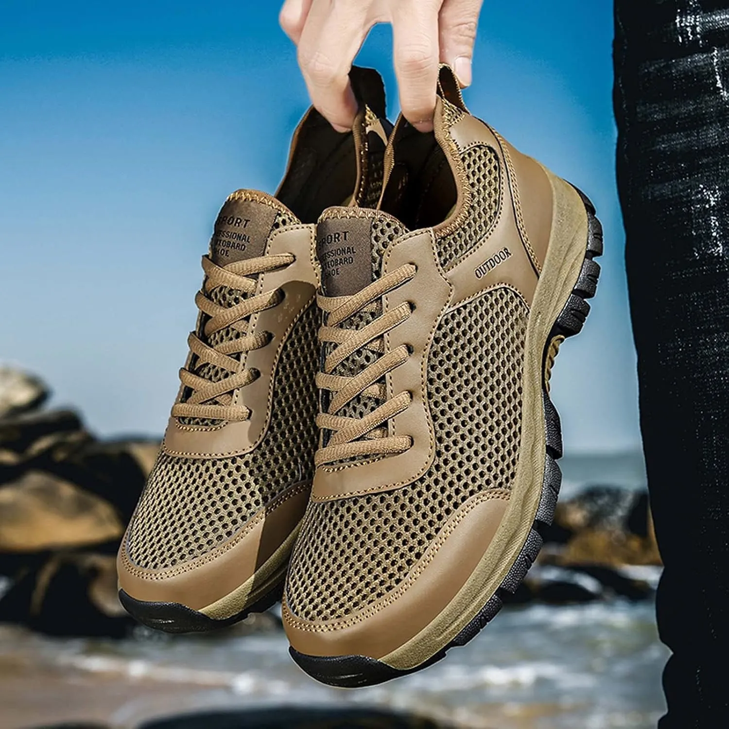 BORAMAX Black Sneakers Running Shoes for Men Shoes Shoes Casual Men's Hiking Shoes Trend Men's Lightweight Walking Shoes
