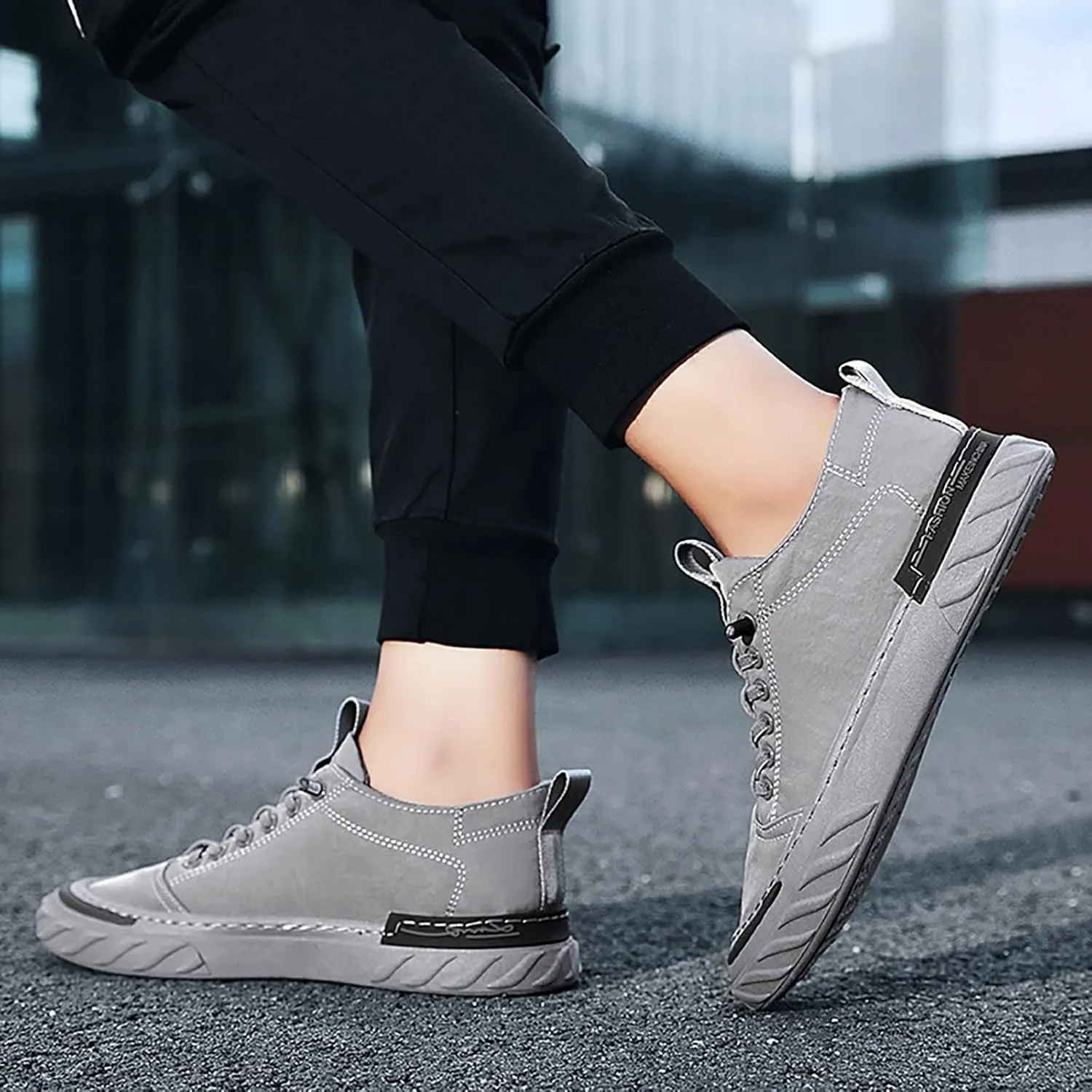 BORAMAX Mens Running Shoes Slip-on Walking Tennis Sneakers Lightweight Breathable Casual Soft Sole Mesh Workout Sports Shoes