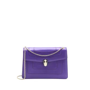 Bvlgari Serpenti Forever Shoulder Bag Calfskin Purple GHW