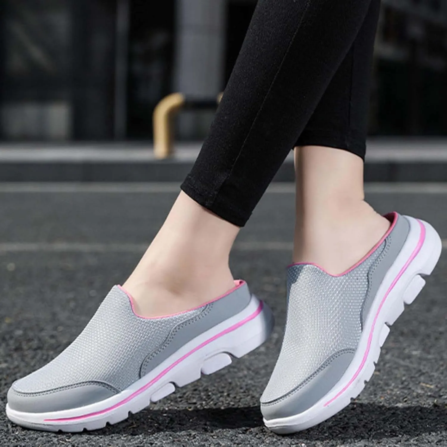 Comfortable and Breathable Flat Soled Slip On Mesh Heelless Casual Shoes for Men and Women Casual Skate Shoes