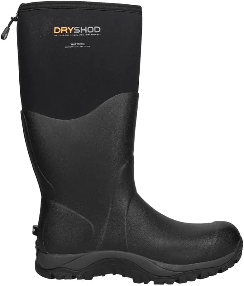 Dryshod Mens Waymore Round Toe Pull On Rain Casual Boots Mid Calf - Black