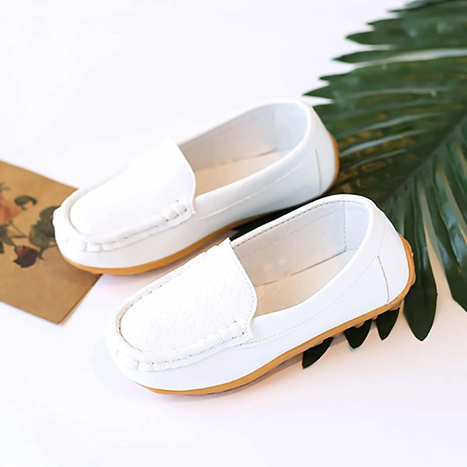 Kids Toddlers Boys Girls Loafers Casual Slip-On Moccasin Boat Dress Shoes Casual Shoes Formal Shoes Leather Flats