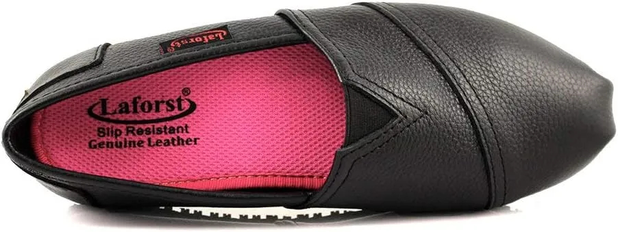 Laforst Womens Jess Leather Nonslip Nurse Waitress Flat