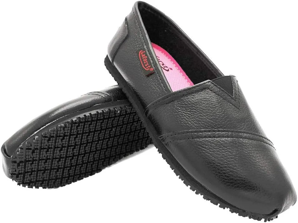 Laforst Womens Jess Leather Nonslip Nurse Waitress Flat