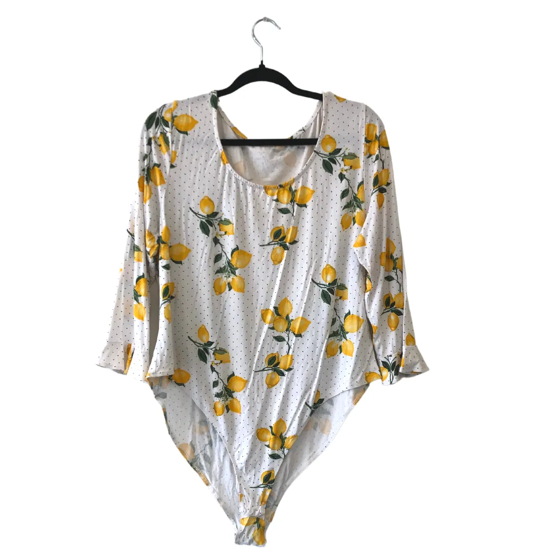 lemon bell sleeve body suit - 1x