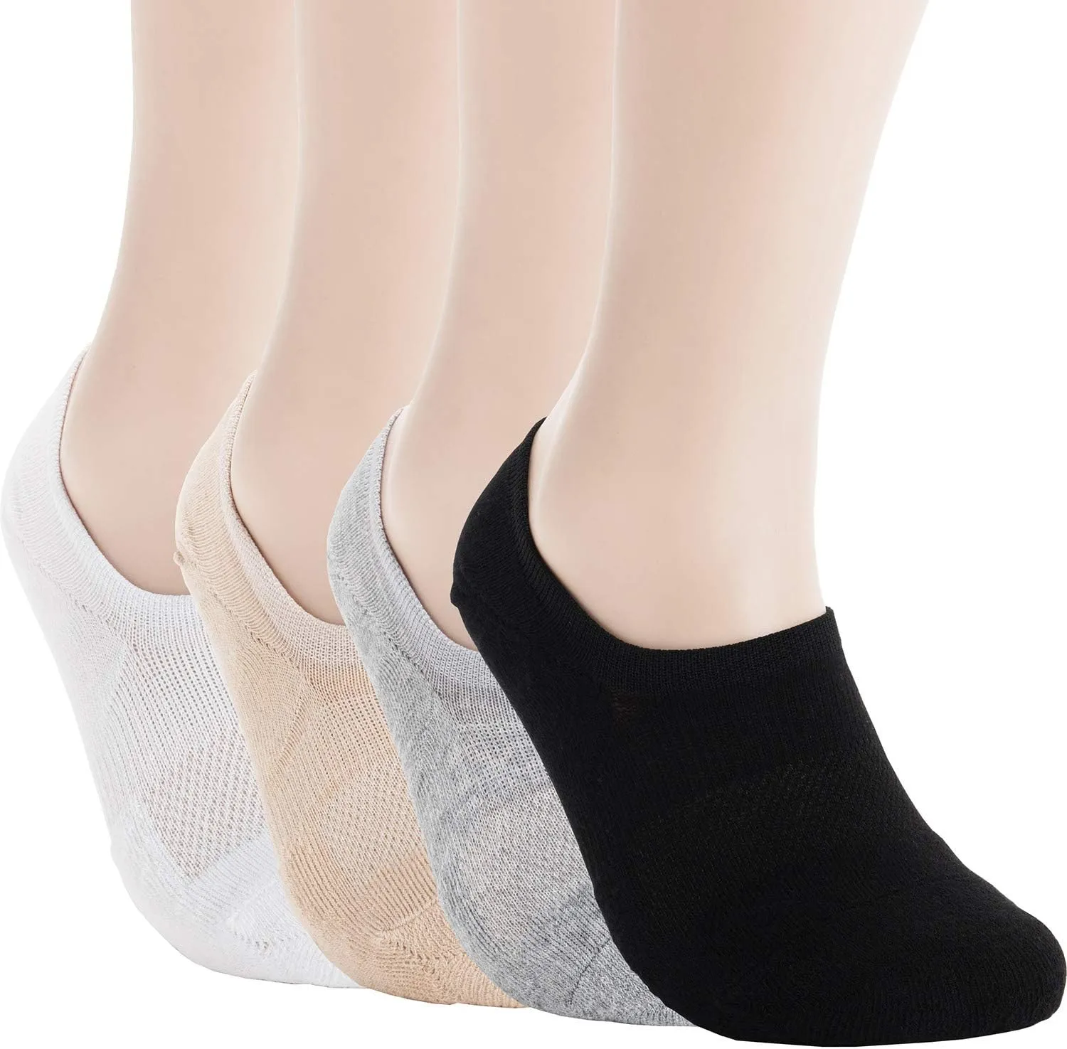 Pro Mountain No Show Socks Wide Toe Box For Health Bunion Unisex Size S to X-Large Cotton Cushion Footies