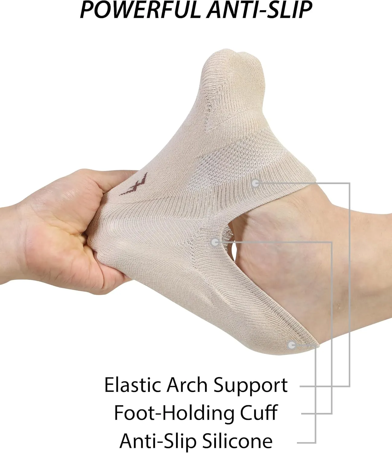 Pro Mountain No Show Socks Wide Toe Box For Health Bunion Unisex Size S to X-Large Cotton Cushion Footies