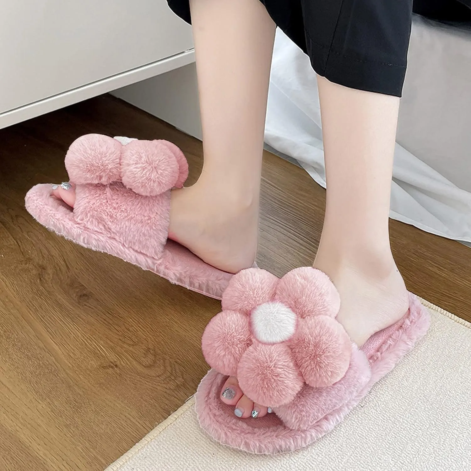 SBGMoSJ Matching Bedroom Slippers for Couples Waterproof Snow Slippers House Slippers for Women Fluffy Slippers for Men Memory Foam Christmas Stocking Stuffers Gifts for Wife 2023