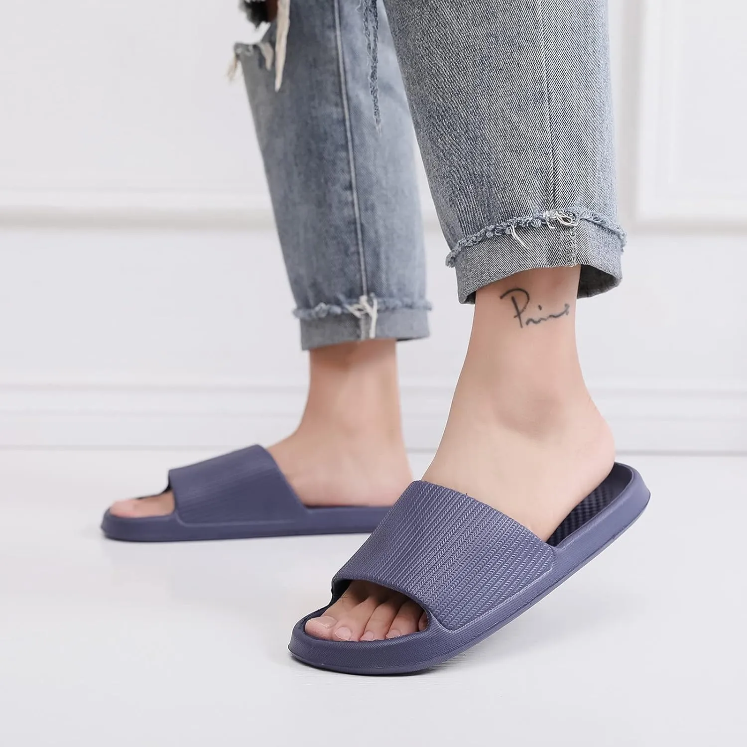 Shower Sandals Men Bathroom Slippers Non Slip Indoor Home Bedroom Pool Slides Quick Drying Non Slip Slippers Flip Flops Men Travel for Women and Cloud Slides for Women