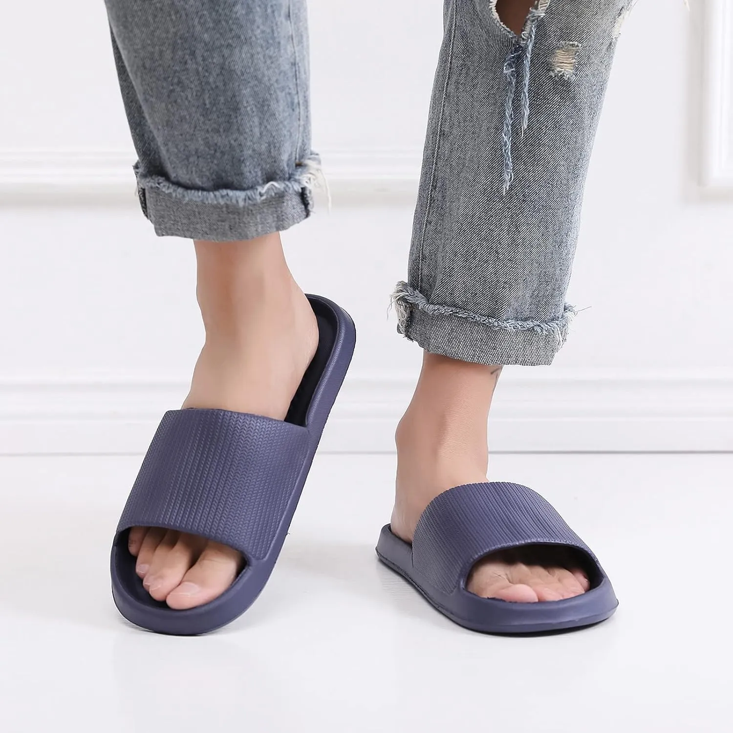 Shower Sandals Men Bathroom Slippers Non Slip Indoor Home Bedroom Pool Slides Quick Drying Non Slip Slippers Flip Flops Men Travel for Women and Cloud Slides for Women