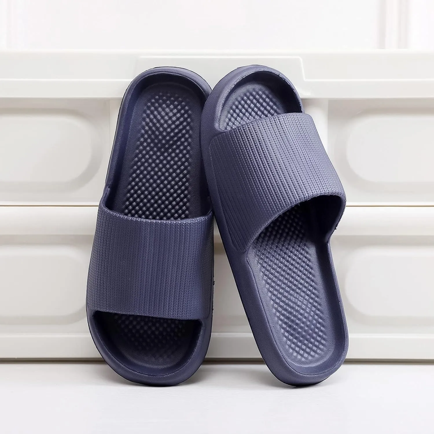 Shower Sandals Men Bathroom Slippers Non Slip Indoor Home Bedroom Pool Slides Quick Drying Non Slip Slippers Flip Flops Men Travel for Women and Cloud Slides for Women