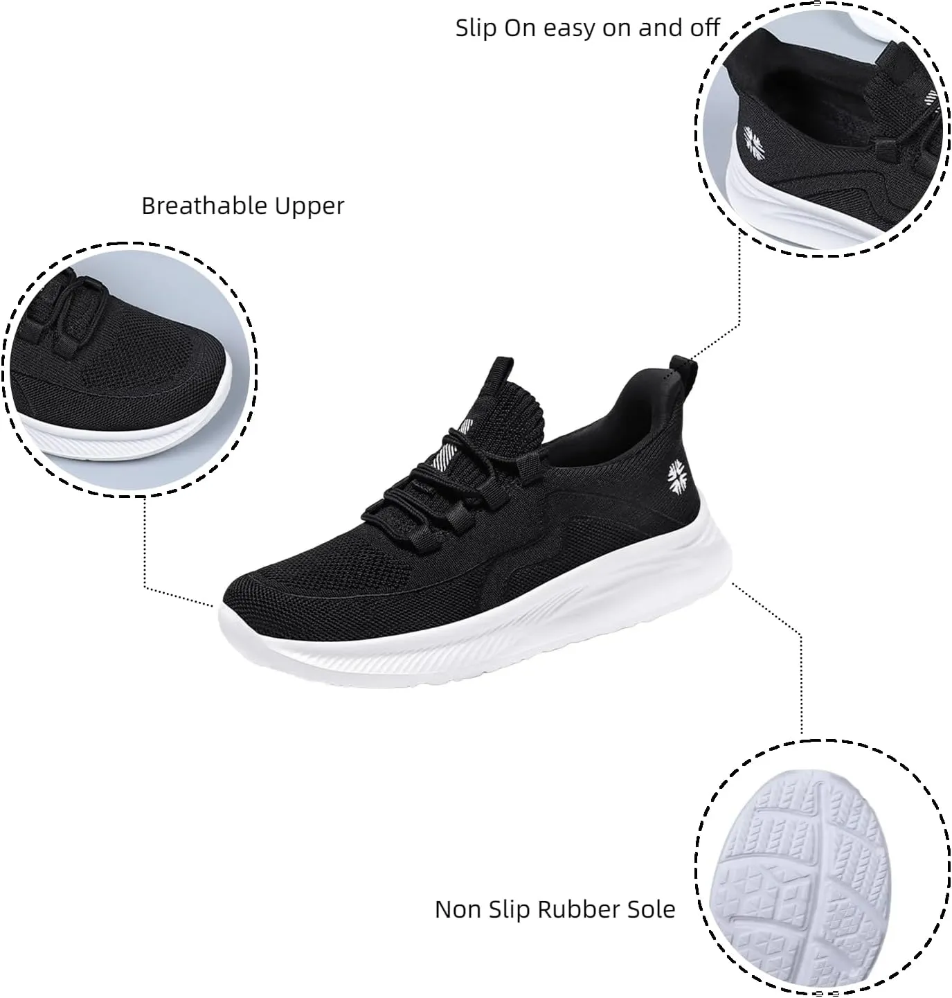 Walking Shoes Women Slip On Soft Bottom Breathable Athletic Shoes Casual Comfort Athletic Tennis Casual Sneakers