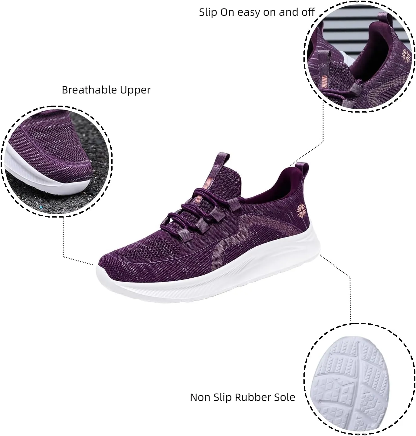 Walking Shoes Women Slip On Soft Bottom Mesh Breathable Sports Shoes Casual Tennis Athletic Casual Comfort Sneakers
