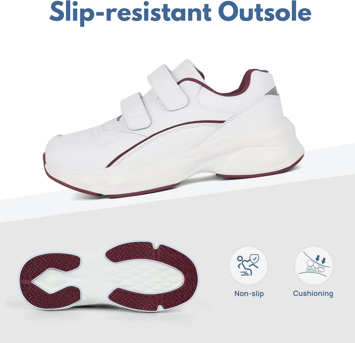 Women Diabetic Leather Shoes Orthopedic Walking Shoes Wide Toe Box Shoes