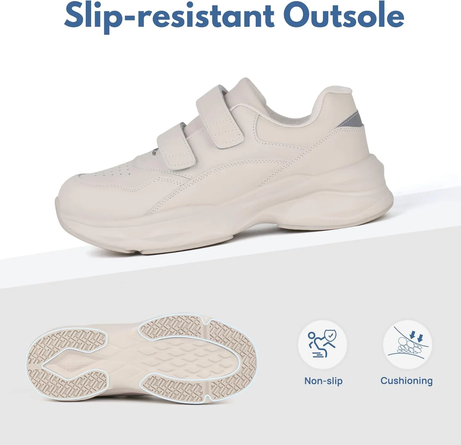 Women Diabetic Leather Shoes Orthopedic Walking Shoes Wide Toe Box Shoes
