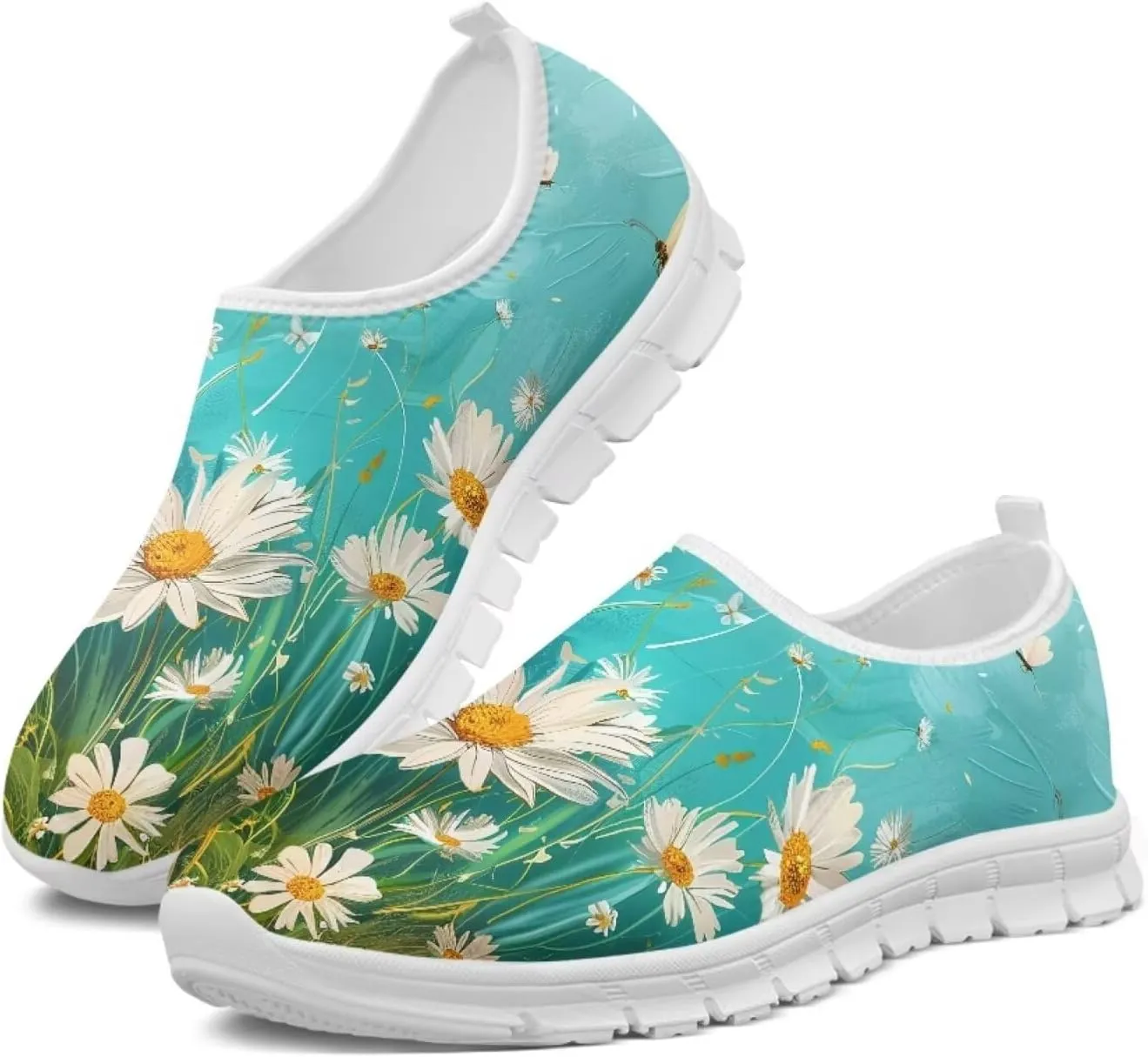 Women's Printed Travel Shoes Slip On Casual Loafers Lightweight Comfort Fashion Sneaker Low-Cut Casual Shoes