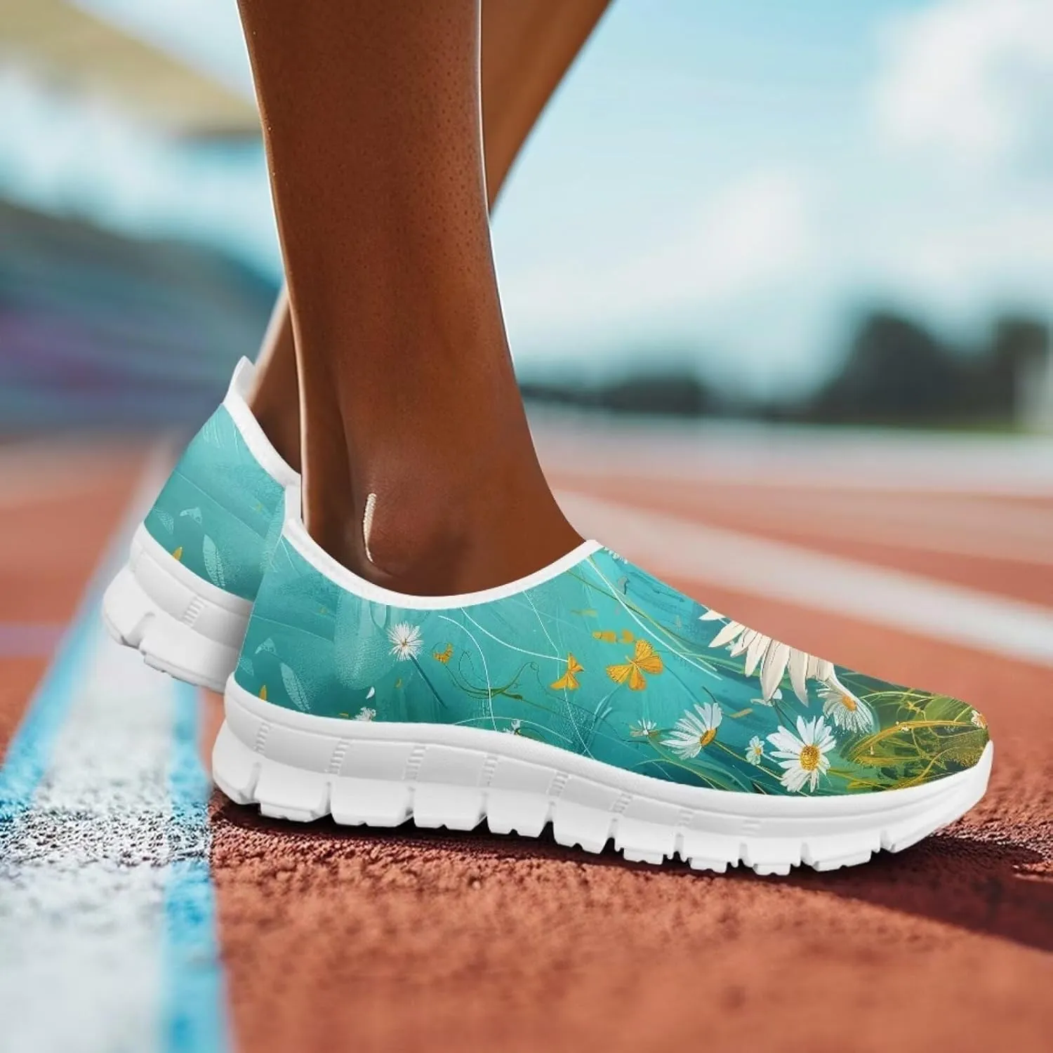 Women's Printed Travel Shoes Slip On Casual Loafers Lightweight Comfort Fashion Sneaker Low-Cut Casual Shoes
