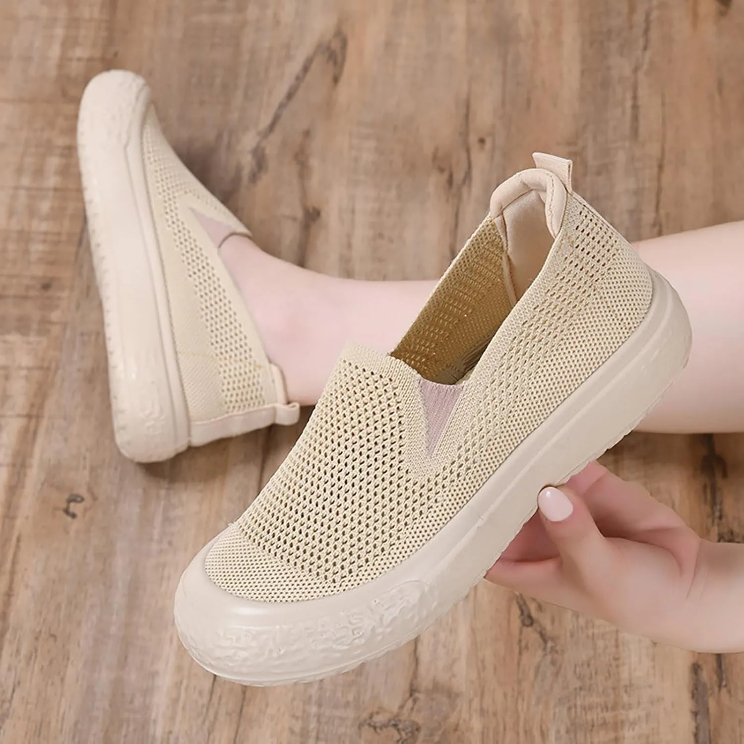 Women's Soft Orthopedic Shoes Breathable Woven Go Walking Slip On Foam Shoes Arch Support Casual Shoes for Youth Girls