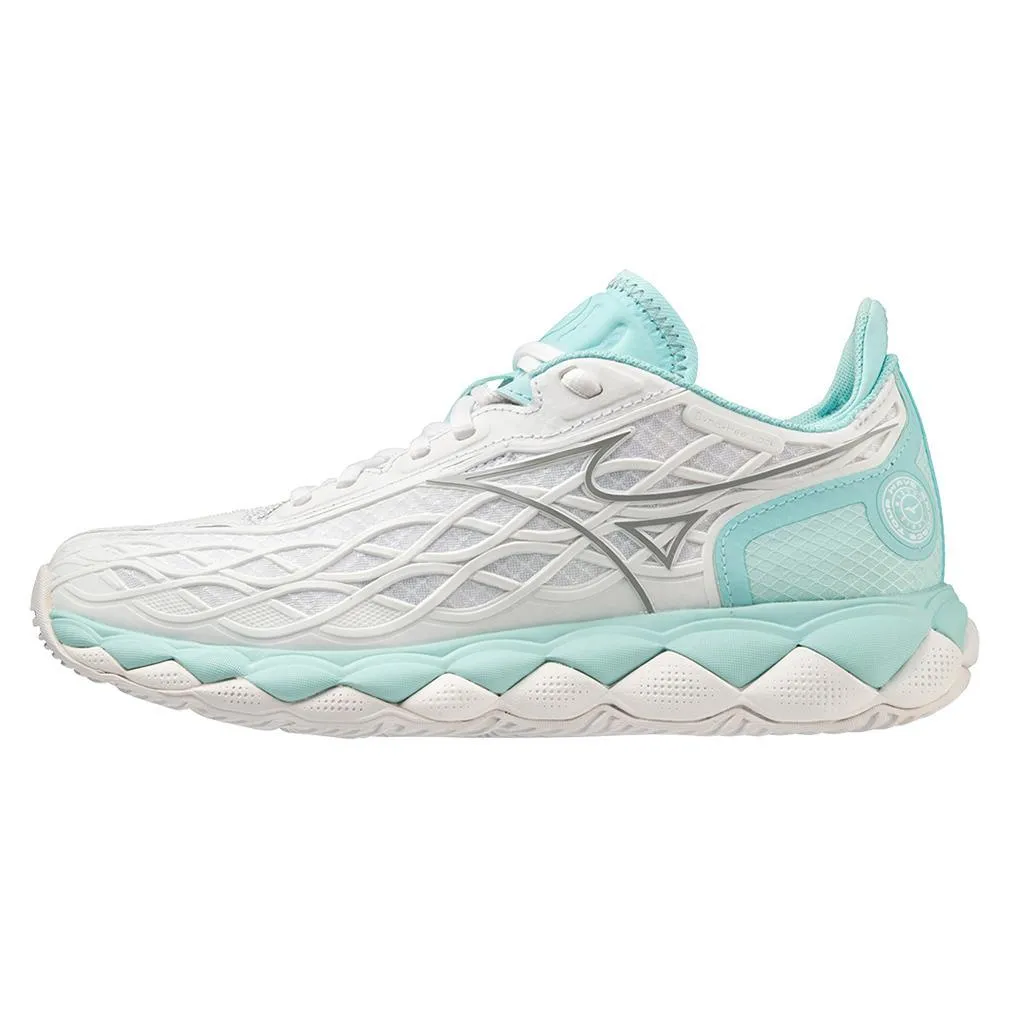 Women`s Wave Enforce Tour AC Tennis Shoes White and Tanager Turquise