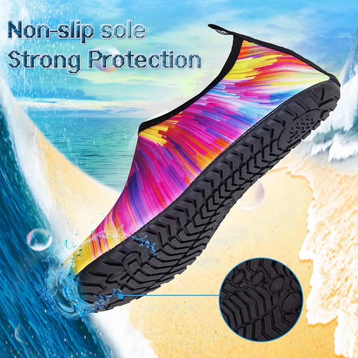 YALOX Water Shoes Women's Men's Outdoor Beach Swimming Aqua Socks Quick-Dry Barefoot Shoes Surfing Yoga Pool Exercise
